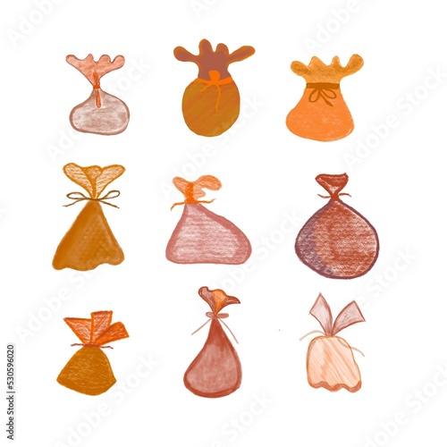 Collection canvas bag. illustration on white background.