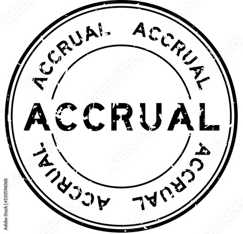 Grunge black accrual word round rubber seal stamp on white background