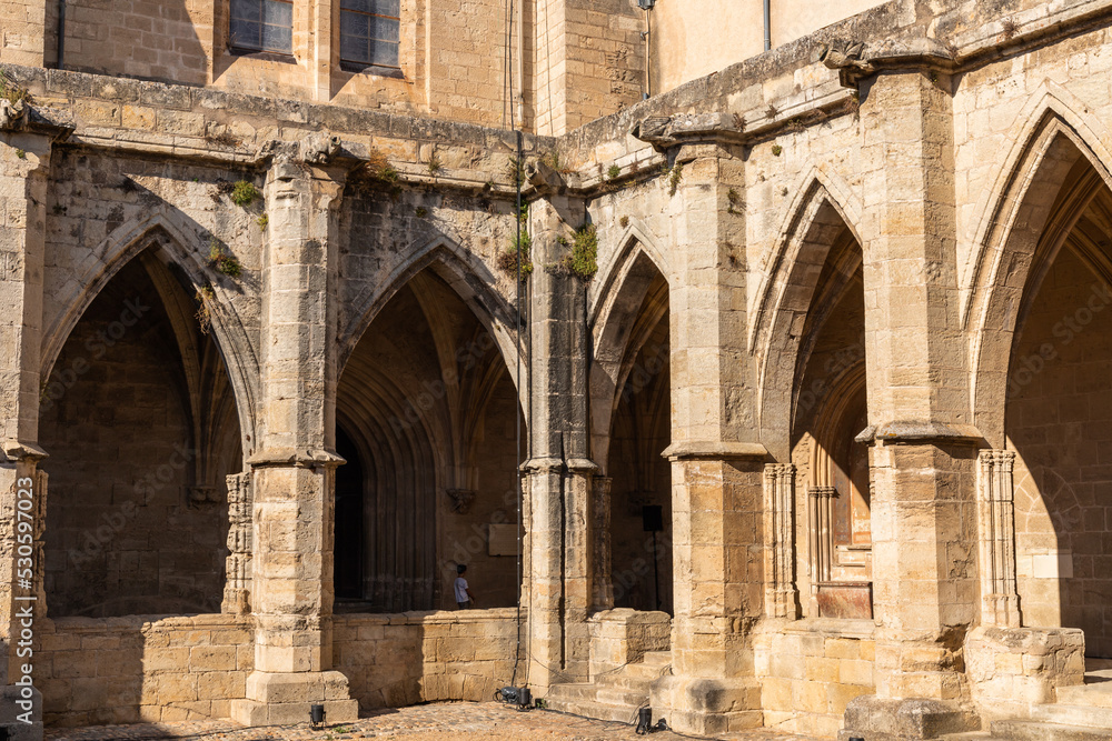 Courtyard of Saint-Nazaire cathedral in Beziers