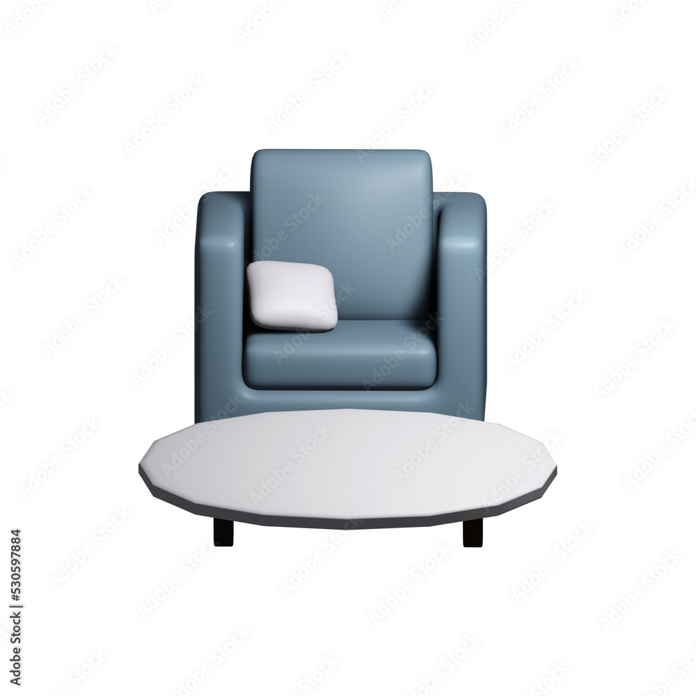 Obraz premium 3d icon Table & Sofa