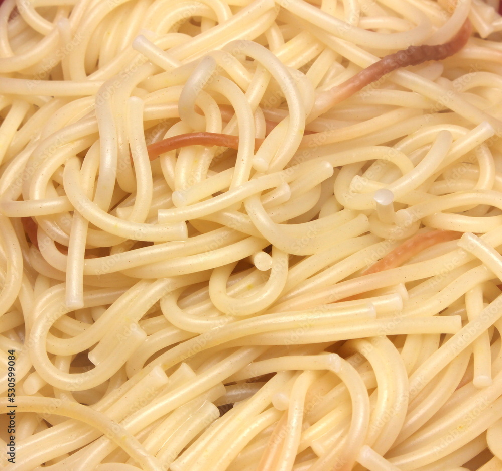 texture of spaghetti made for lunch, details of spaghetti made for meal, freshly prepared yellow food texture of spaghetti made for lunch, details of spaghetti made for meal, freshly prepared yellow food