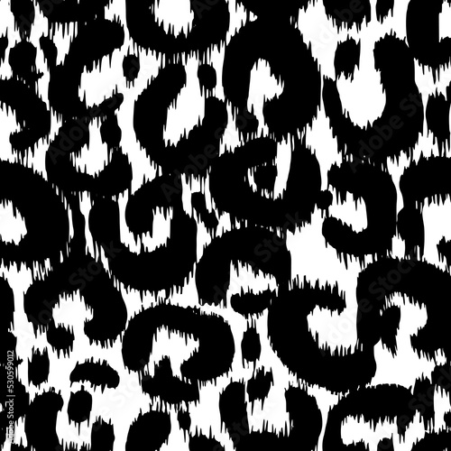 Leopard skin artwork imitation print. Vector seamless pattern