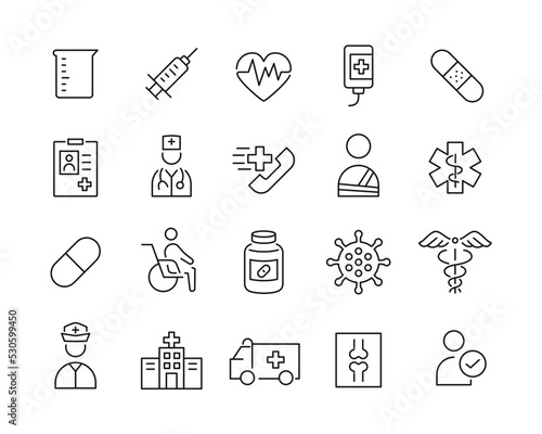 Medical Icons - Vector Line. Editable Stroke.