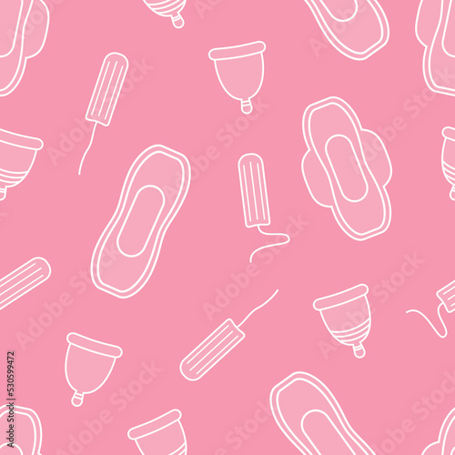 female hygiene products menstruation seamless pattern graphic