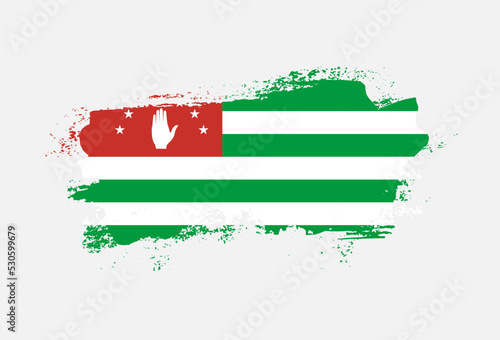 Flag of Abkhazia country with hand drawn brush stroke vector illustration