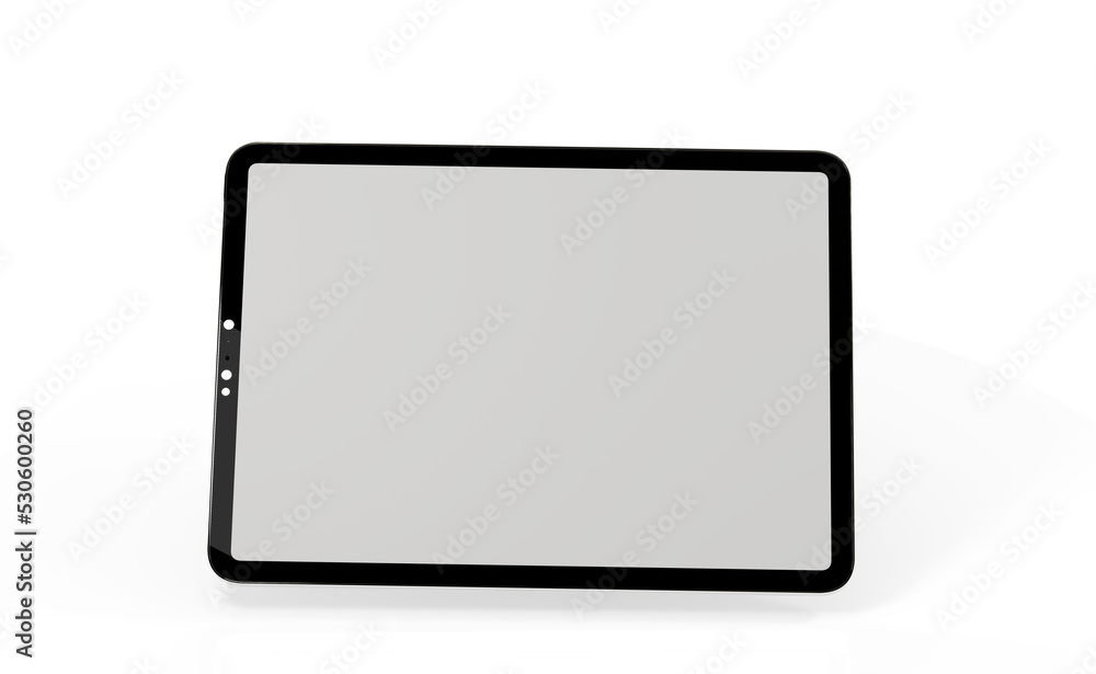 3D brandless tablet with empty screen isolated on white background 3D brandless tablet with empty screen isolated on white background
