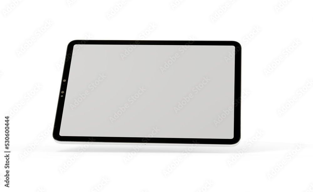 Modern tablet computer stand with blank screen isolated on white background Modern tablet computer stand with blank screen isolated on white background
