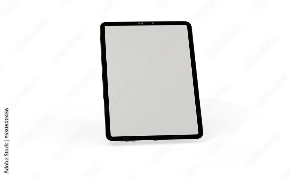 Photo 3D brandless tablet with empty screen isolated Photo 3D brandless tablet with empty screen isolated