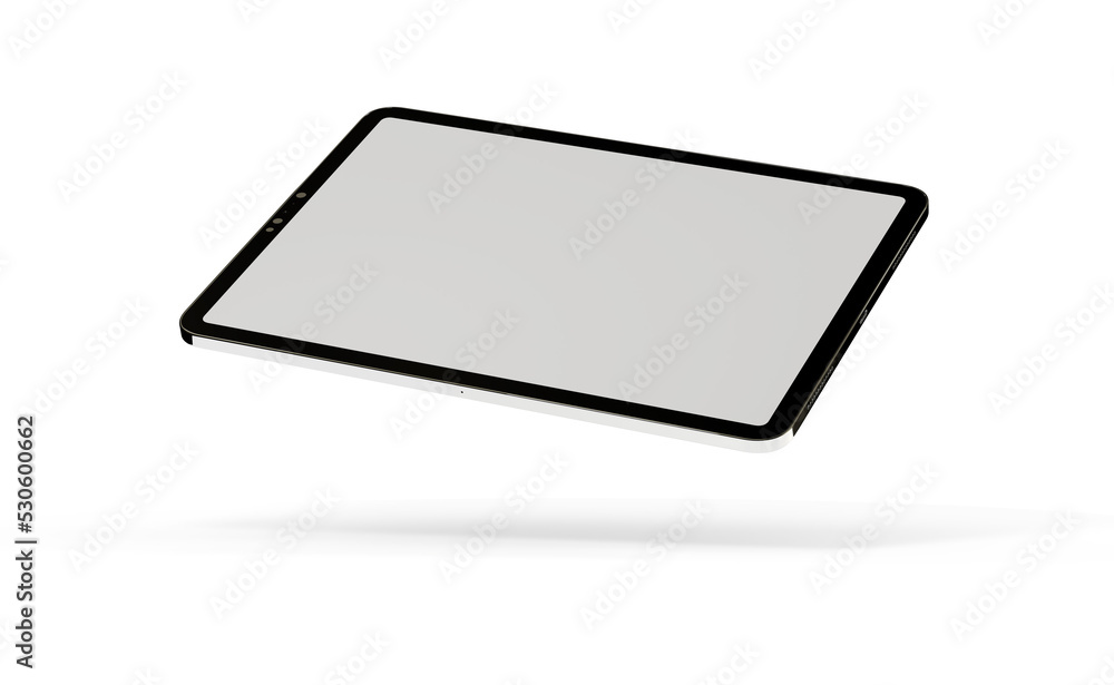 3D brandless tablet with empty screen isolated on white background 3D brandless tablet with empty screen isolated on white background
