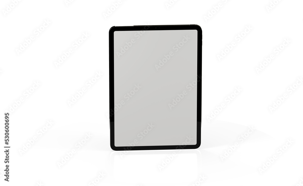 Photo 3D brandless tablet with empty screen isolated Photo 3D brandless tablet with empty screen isolated