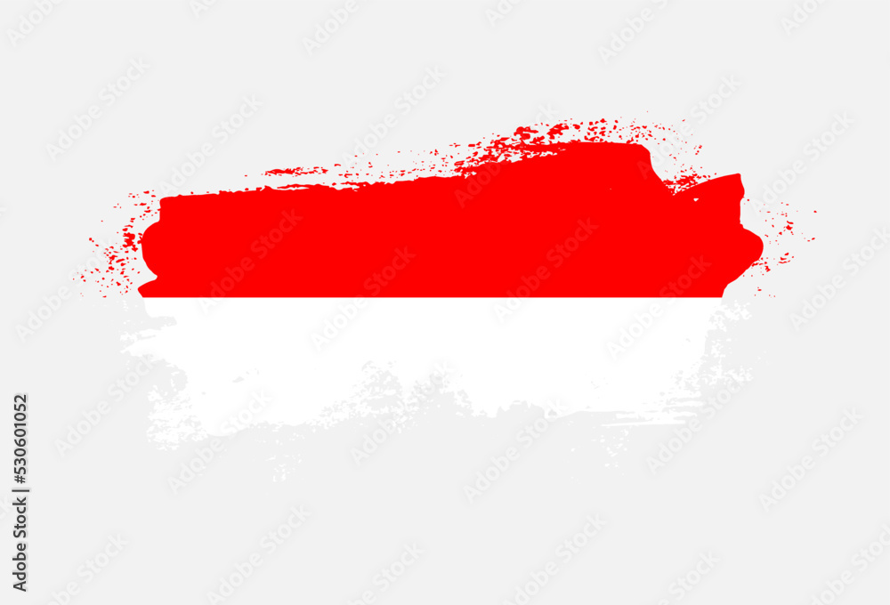 Flag of Indonesia country with hand drawn brush stroke vector illustration Flag of Indonesia country with hand drawn brush stroke vector illustration