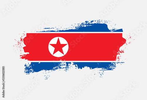 Flag of North Korea country with hand drawn brush stroke vector illustration Free Download Flag of North Korea country with hand drawn brush stroke vector illustration - GFXLoad