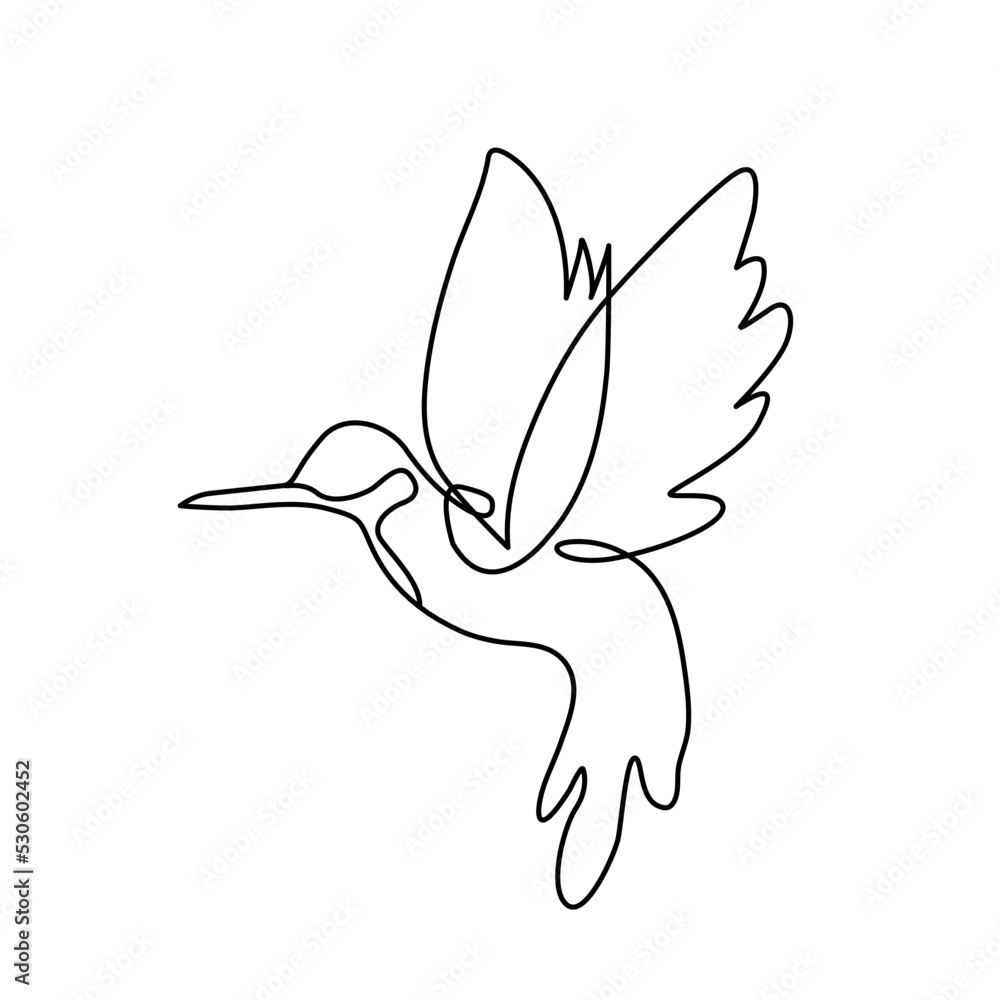 Obraz premium continuous line drawing of birds for the identity of the company's business logo Beautiful bird mascot concept for national forest conservation single line drawing vector design illustration