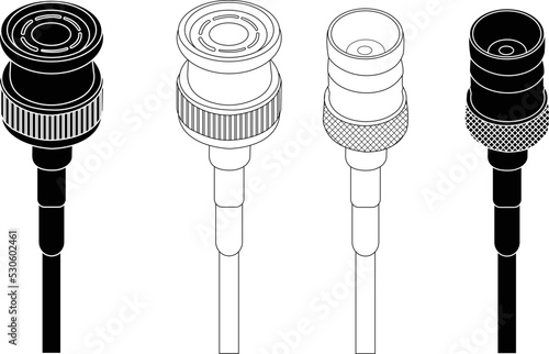 BNC male BNC female SMA connector,Coaxial cable connector. photo