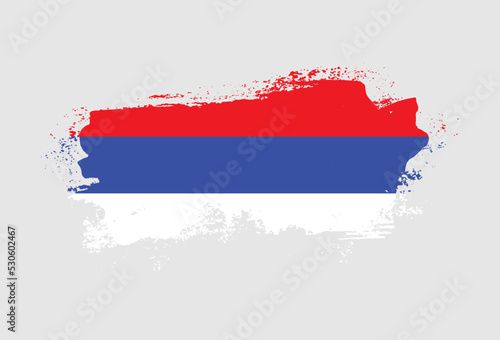 Flag of Republika Srpska country with hand drawn brush stroke vector illustration