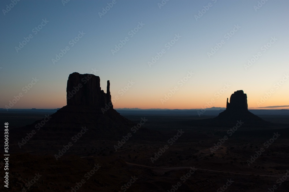 Monument Valley Monument Valley Sky Mountain Natural landscape Dusk