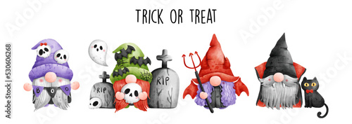 halloween gnome, vector illustration