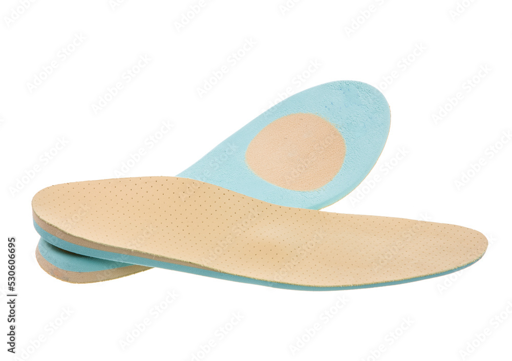 Closeup of a pair of orthopedic shoe insoles