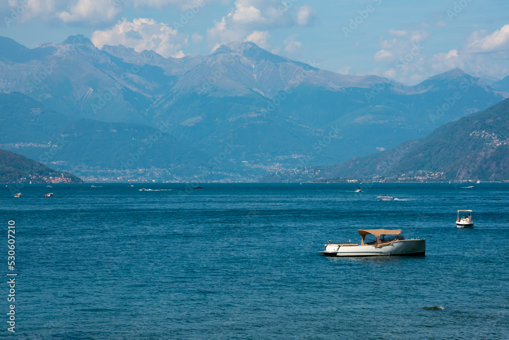 Beautiful panorama of lake Como in summer, famous tourism destination Beautiful panorama of lake Como in summer, famous tourism destination