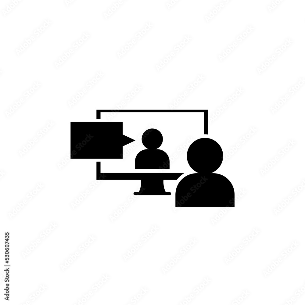 Video conference icon isolated on white background