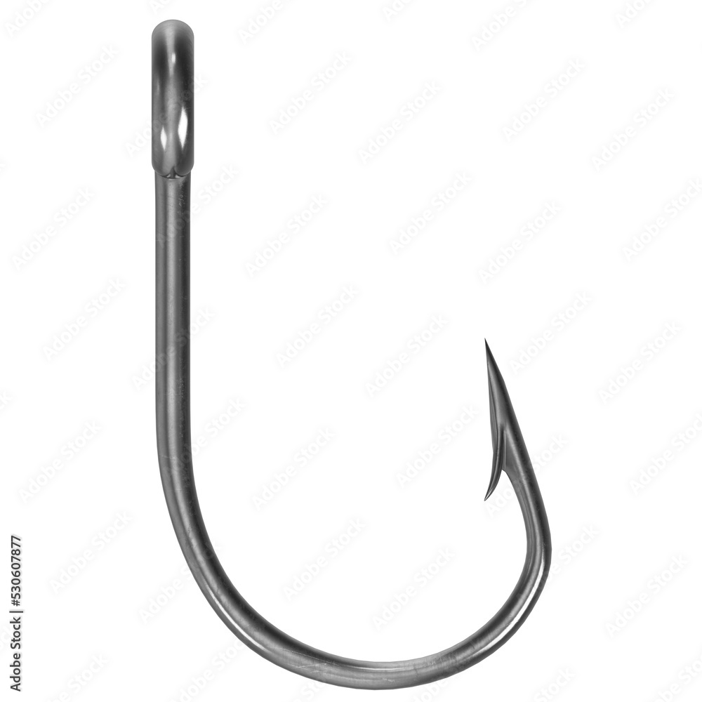 3D rendering illustration of a fishing hook 3D rendering illustration of a fishing hook