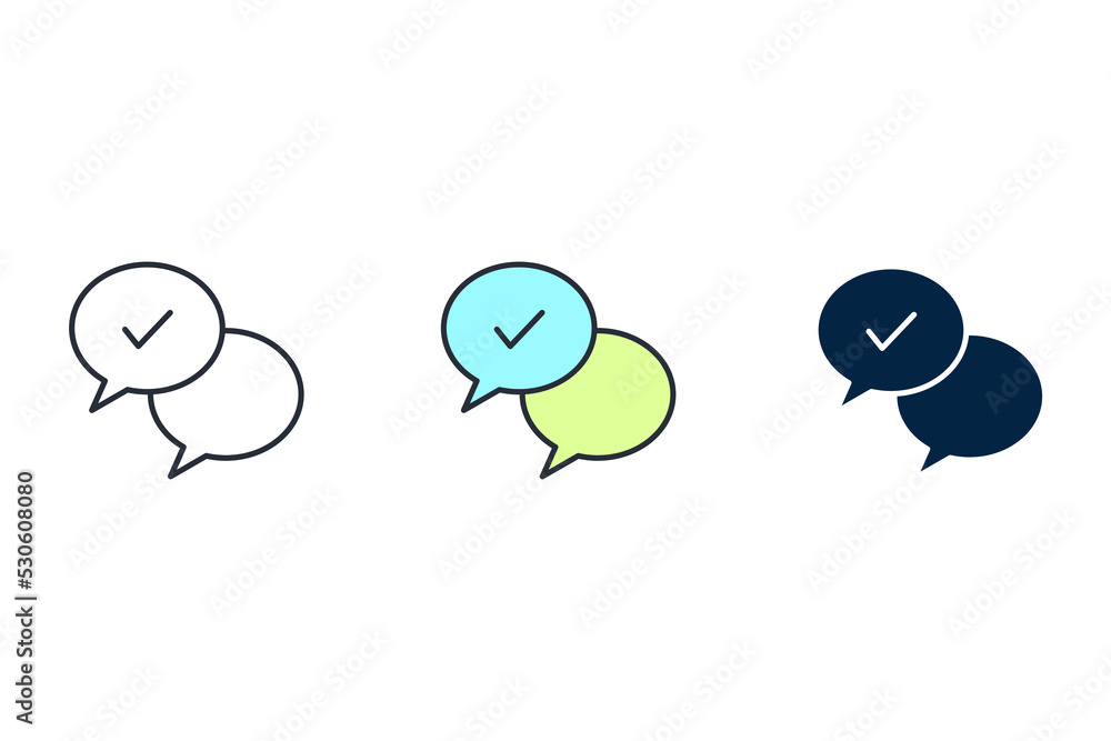 Obraz premium Chat line icon. Simple element illustration. Chat concept outline symbol design.