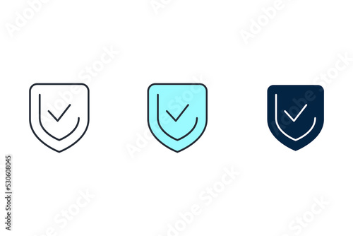 sheild verified line icon. Simple element illustration. sheild verified concept outline symbol design.