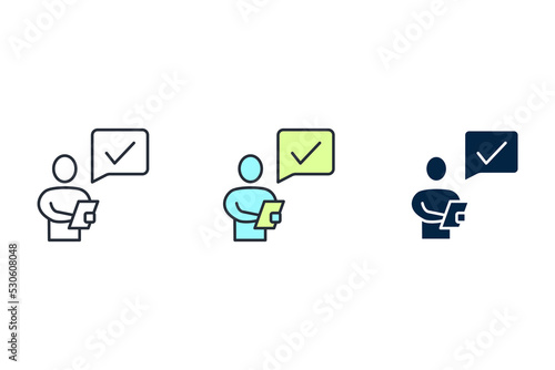 Approval line icon. Simple element illustration. Approval concept outline symbol design.