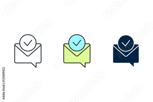 confirmation letter line icon. Simple element illustration. confirmation letter concept outline symbol design.