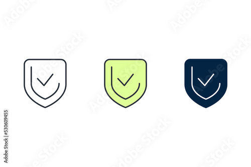 sheild verified line icon. Simple element illustration. sheild verified concept outline symbol design.