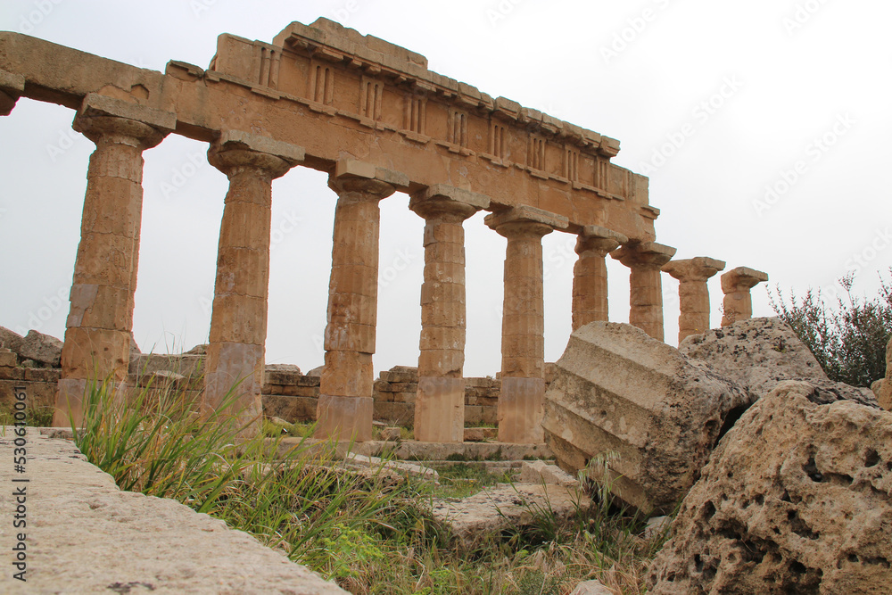 ruined roman temple in selinunte in sicily (italy)