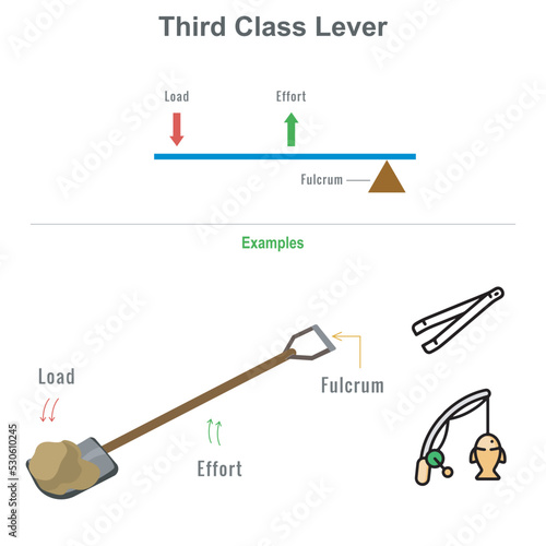 First class lever with the examples vector illustration