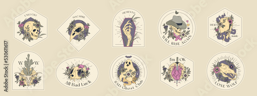 Macabre Badges Design Set