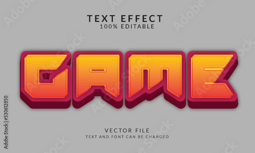 Game 3d editable vector text effect style