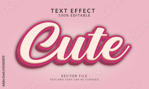 Cute 3d editable vector text effect style