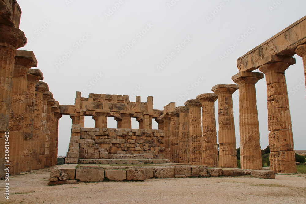 ruined roman temple in selinunte in sicily (italy)