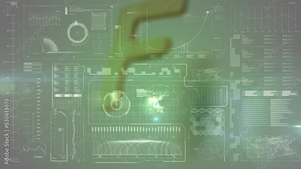 Animation of data processing over letter f Animation of data processing over letter f
