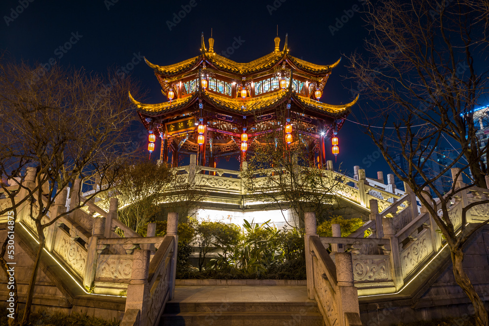 Naklejka premium ancient building in Chengdu China