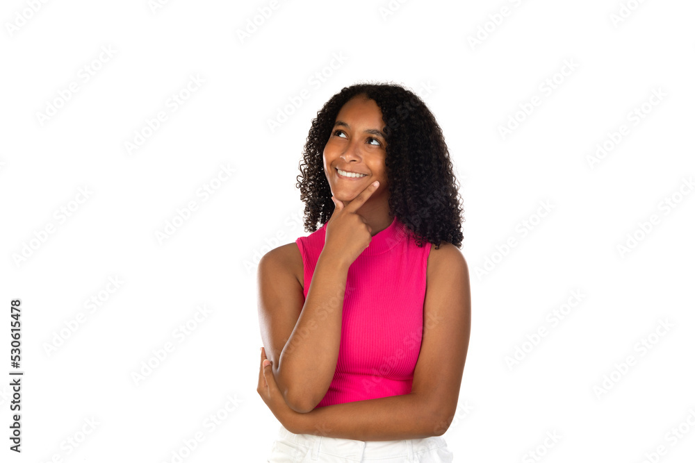 Photo of pensive little girl looking on empty space to find idea Photo of pensive little girl looking on empty space to find idea