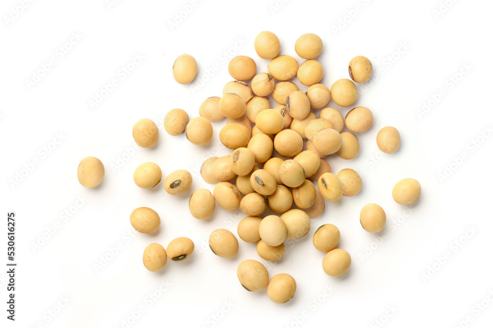 Top view of Soybean isolated on white background. Top view of Soybean isolated on white background.