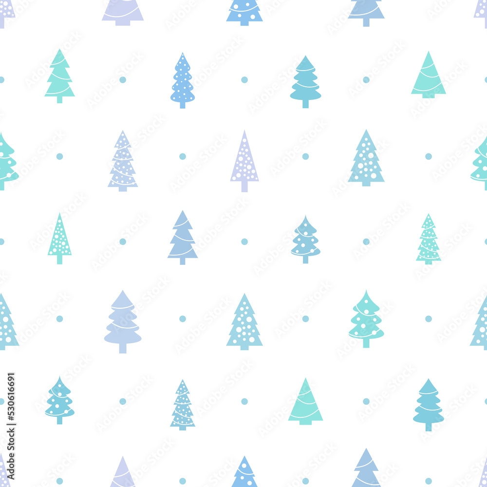 Blue Christmas wrapping paper print