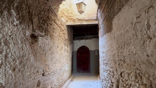 POV footage walking in the street of the old Medina of Fes