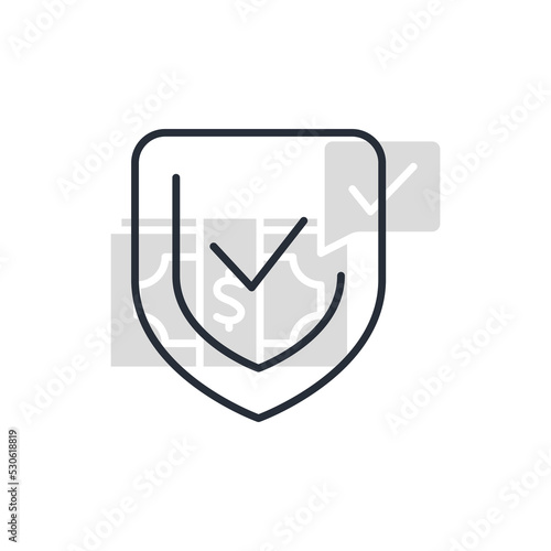 sheild verified line icon. Simple element illustration. sheild verified concept outline symbol design.