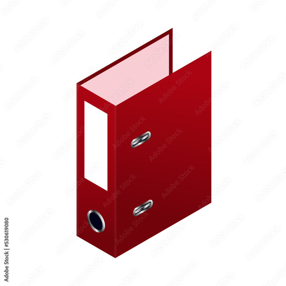 Red folder for storing documents. Red folder for storing documents.