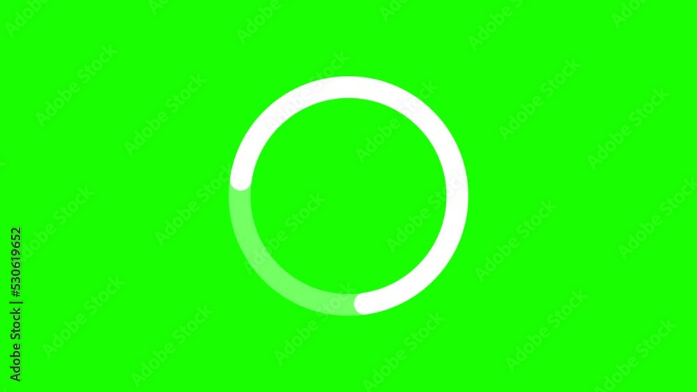loading white circle icon on green screen background. loading white circle icon on green screen background.