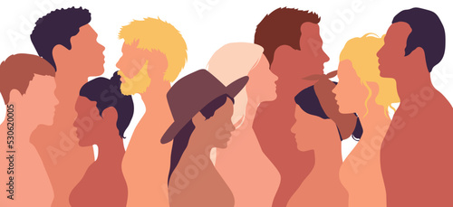 Flat cartoon of college students from a multicultural background learning in the classroom or online. Preparing for a successful career or professional job.