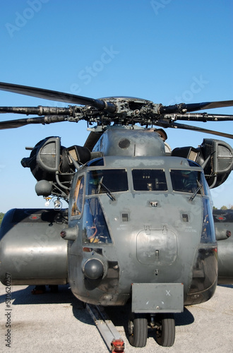 Heavy marine helicopter front view