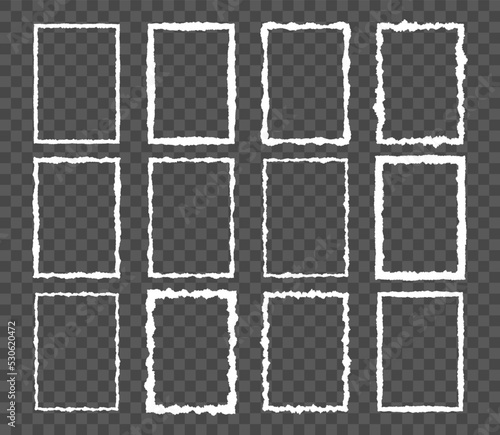 Torn ripped paper frames collection