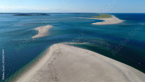 Aerial of Beach and Ocean at Chatham, Cape Cod in New England photo