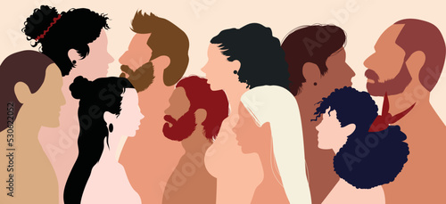 Photos Cartoon of men and women from different cultures and countries